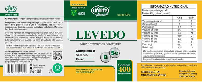 Levedo de Cerveja – 400 Cápsulas 🌿✨