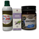 Kit Serenidade Total Canteiro de Ervas: Cápsulas de Serotonina + Gotas de São João + Óleo Essencial de Lavanda Francesa