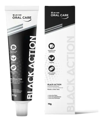 Black Action – Creme Dental Natural com Menta e Aloe Vera