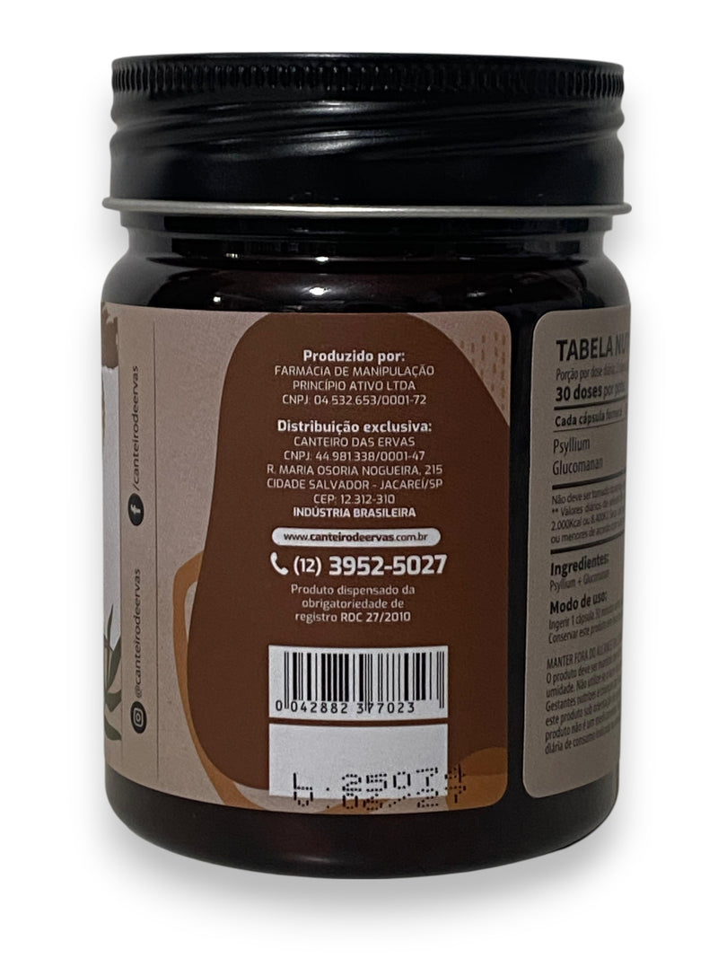 Psyllium + Glucomanan Canteiro de Ervas – 60 cápsulas | 500mg