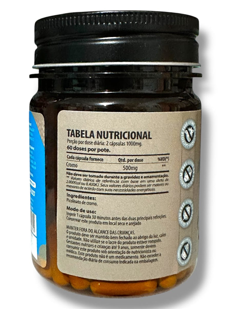 Picolinato de Cromo 500 mg – 120 Cápsulas