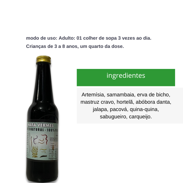 Mata Vermes – Produto Natural 100% Puro