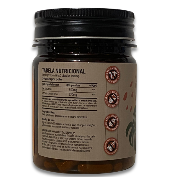 Uxi Amarelo + Unha de Gato – 60 Cápsulas | Canteiro de Ervas 🌿