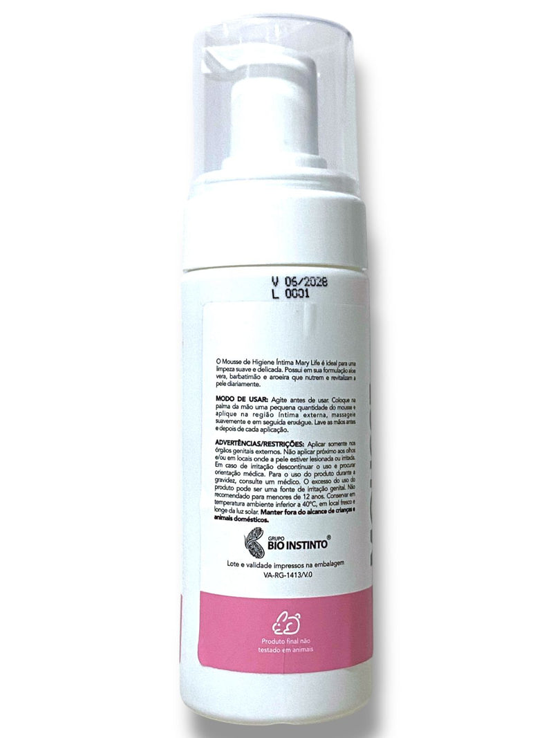 Mousse de Higiene Íntima – 150ml Com Aloe Vera, Barbatimão e Aroeira