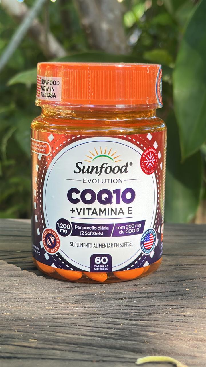 Coq10 Fonte de Vitamina E Sunfood 1200mg 60Sofgels