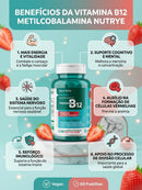 Vitamina B12 Metilcobalamina — 60 Pastilhas Mastigáveis Sabor Morango