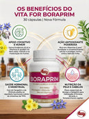 BORAPRIM Vitafor — Borragem, Prímula e Gergelim — 30 Cápsulas