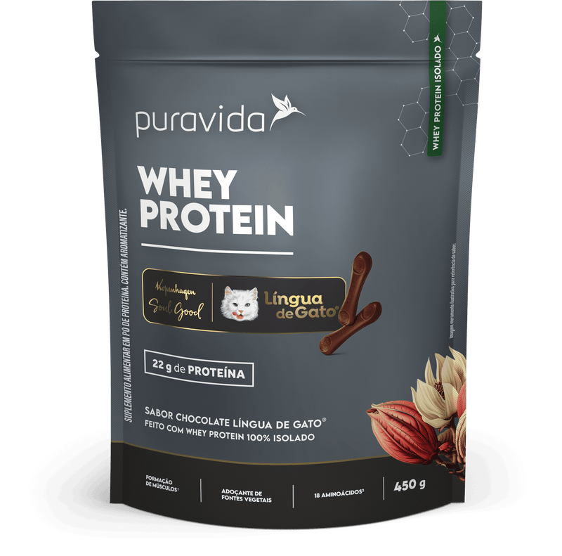 WHEY PROTEIN ISOLADO - SABOR CHOCOLATE LÍNGUA DE GATO