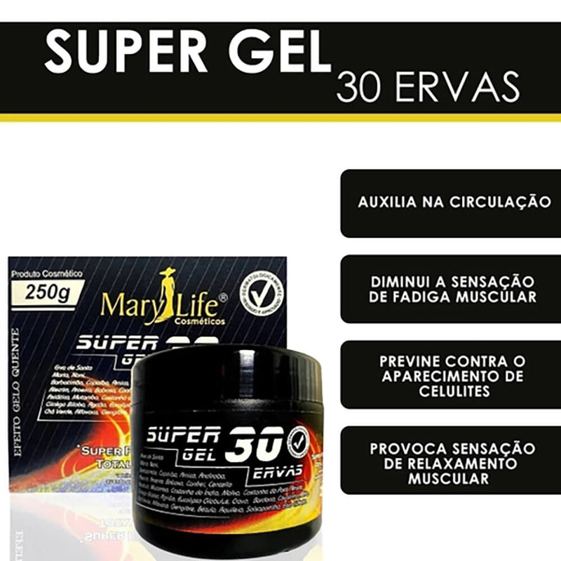 Super Gel 30 Ervas – 250g 🌿✨