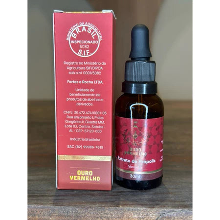 Extrato de Própolis Vermelha 11% extrato seco - 30ml Ouro Vermelho
