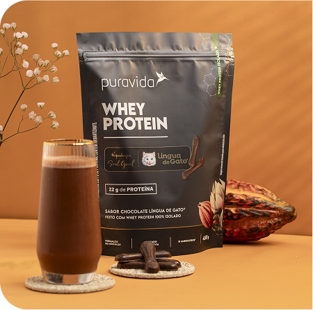 WHEY PROTEIN ISOLADO - SABOR CHOCOLATE LÍNGUA DE GATO