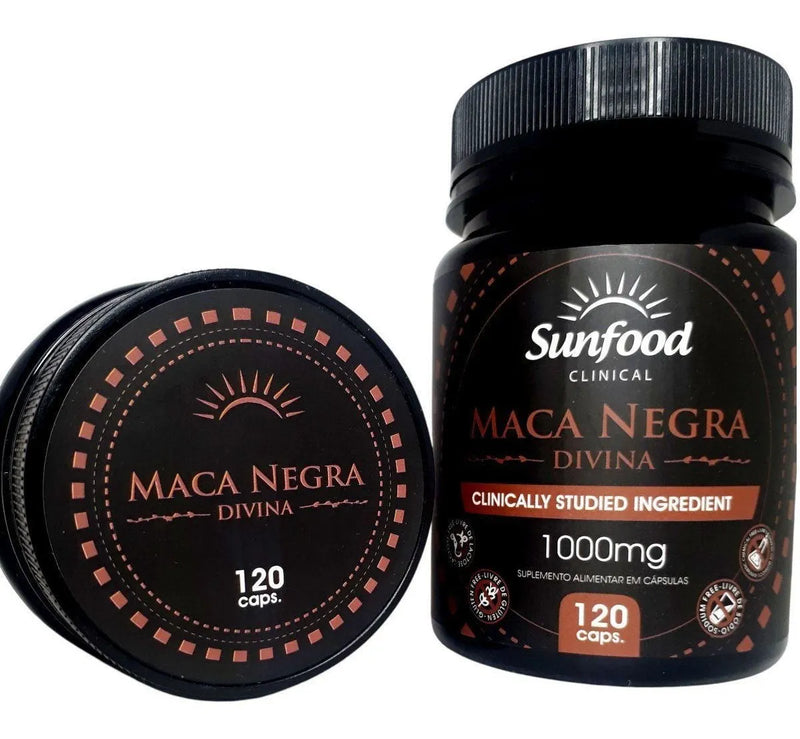 Maca Negra Divina – Sunfood – 120 Cápsulas (1000mg por porção diária)